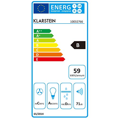 Klarstein Aurica - Campanas extractoras cocina, Campana extractora diseño con 3 potencias, Campana extractora decorativa con control táctil, Filtro de aluminio, Hasta 620 m³/h, 90 cm ancho, Negro