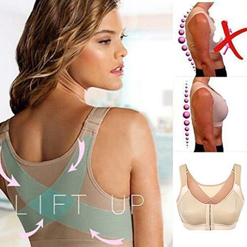 KongLyle Corrector Sujetador para Mujer Inalámbrico Soporte para Espalda Yoga Sujetador Ropa Mujer Postura Levantar Ejercicio - Nude, Small