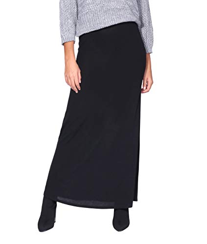 KRISP Falda Larga Mujer Boho Hippies Bohemia Elegante Vuelo Talla Grande Cintura Alta Elástica, (Negro (2968), 42 EU (14 UK)), 2968-BLK-14