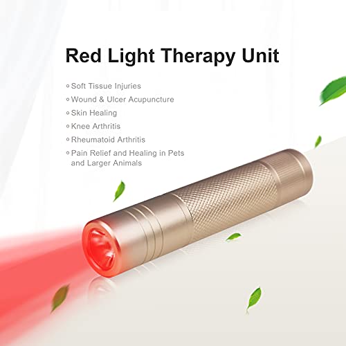 KTS Dispositivo de terapia de luz roja para espalda, cuello, hombros, rodillas, manos, terapia con luz infrarroja LED para dolores articulares y musculares, linterna portátil con batería recargable