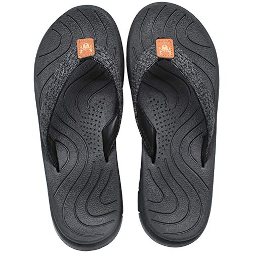 KuaiLu Chanclas Mujer Verano Playa Piscina Comodas Piel Sandalias Planas Caminar Ortopedicas Zapatos