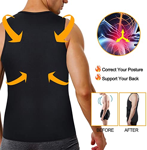 KUMAYES Faja Reductora Adelgazante Hombre Neopreno Camiseta Reductora Compresion de Sauna Sudoración para Deporte Fitness