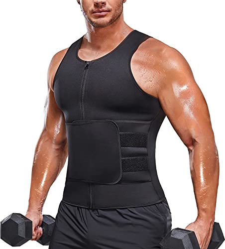 KUMAYES Faja Reductora Adelgazante Hombre Neopreno Camiseta Reductora Compresion de Sauna Sudoración para Deporte Fitness