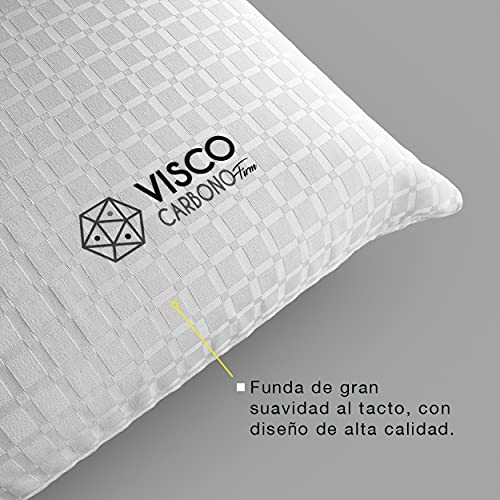 Kuo Dream – Almohada Visco Carbono | Viscoelástica con partículas de Carbono antiestrés | Firme 75 cm