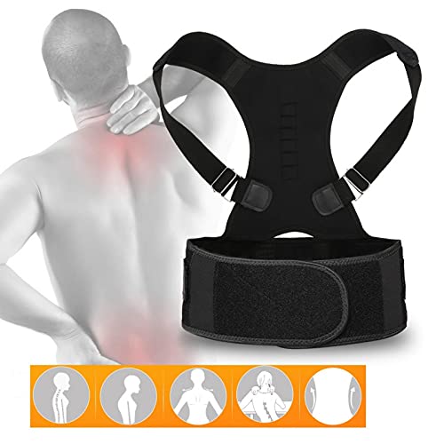 Kuuleyn Soporte de Hombro, Soporte de Postura, Corrector de Postura de Hombro, Corrector de Postura Unisex para Adultos y niños Cinturón de Soporte de Hombro con Correas Ajustables(L)