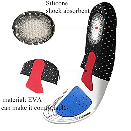 KWIM'S France® Suela/Plantillas running suave de gel con cojines integrados para zapatos deportivo - Amortiza los impactos y brinda un confort óptimo al espolón calcáneo (EU [40-44])