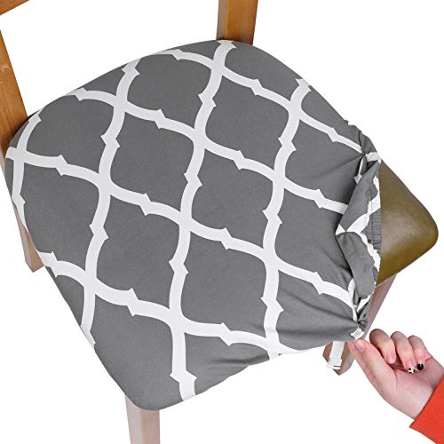 laamei Fundas de Asiento para Sillas Fundas de Sillas de Comedor Elasticas 4 6 Piezas Lavable Universal Cubierta de Asiento para Silla para Restaurante Hotel Hogar Fiesta(Gris，6 Piezas)