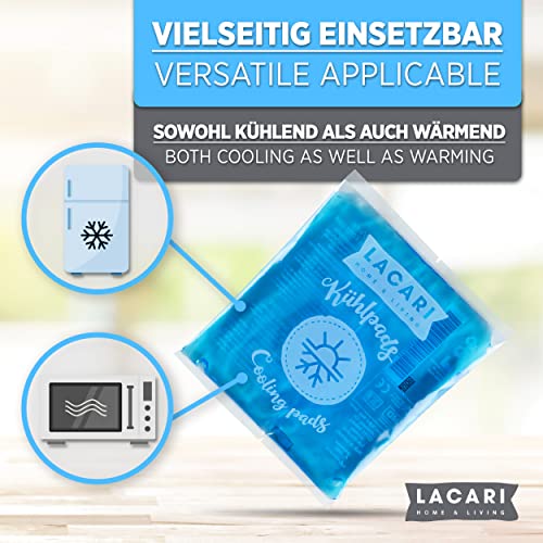 LACARI Compresas fria y caliente de gel 6pc | Almohadillas de refrigercaión en 3 tamaños | Compresas multiples pequeños y grandes para primeros auxilios y niños | Bolsa de frio de gel