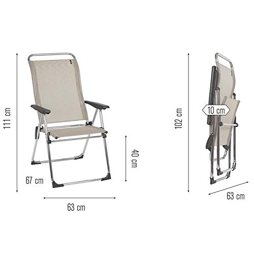 Lafuma Silla plegable compacta portátil, ALU CHAM, Batyline, Beige, LFM2772-2178