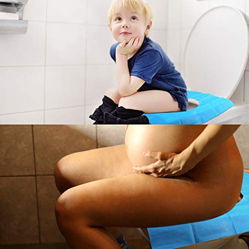 LAITER 60 Cubierta desechable de tapa del inodoro Funda individual de asiento del Inodoro Impermeable Biodegradable Antibacteriano Desechable Higiénica para Baño Hogar Hospital Niños