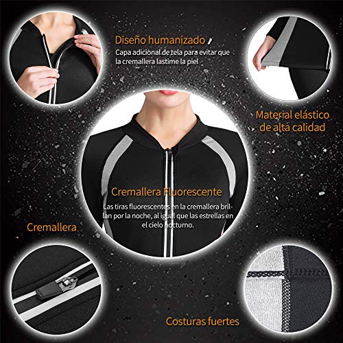 LaLaAreal Fajas Neopreno Sudor Camiseta Mujer Sauna Reducer Compression Suit Ejercicio Chaqueta Reductora Adelgazante P¨¦rdida de Peso para Deporte Fitness Entrenamiento de Cintura