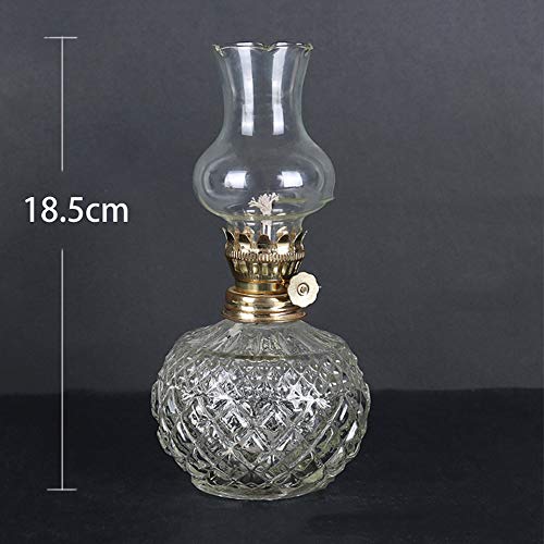 Lámpara de aceite clásica Inicio Luz de emergencia Luz de corte de energía Antigua Lámpara de queroseno Cuerpo redondo Lámpara de mantequilla Para Buda Luz Vintage Props DIY