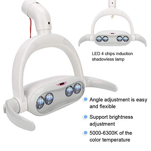 Lámpara de inducción dental, lámpara de inducción LED, lámpara de examen oral quirúrgica sin sombras con luz fría LED de 15 W para sillón dental, 22 mm / 26 mm, accesorios para sillón dental