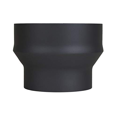 LANZZAS Tubo de extensión para chimenea de 150 mm de diámetro a 200 mm de diámetro, color: negro metálico