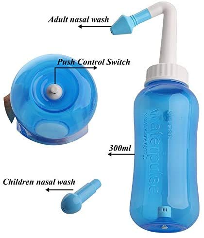 Lavado Nasal,Worsendy Limpiador Nasal,Botella de lavado nasal Yoga Nasal 300ml,Irrigación Nasal alérgica Tratamiento Para Adultos & Niños- Botella para limpieza de nariz