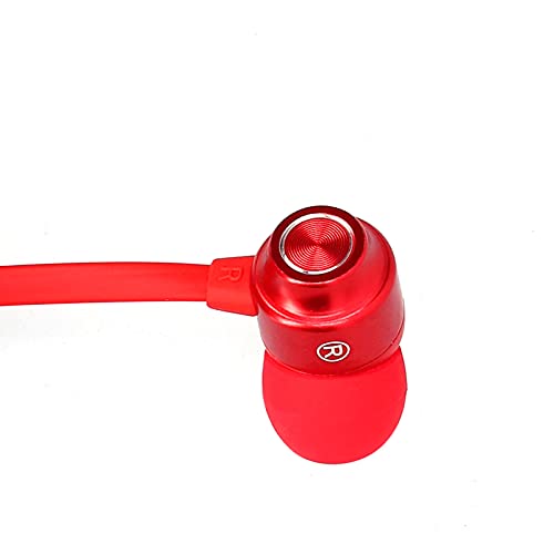 Lazmin112 Auriculares con Bluetooth 5.1 para El Cuello, Auriculares Inalámbricos con Banda para El Cuello Y Micrófono con Cancelación De Ruido, Tipo Auricular De Audio En El Oído, Música(Rojo)