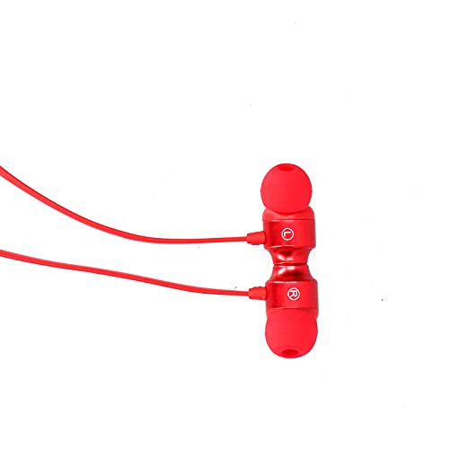 Lazmin112 Auriculares con Bluetooth 5.1 para El Cuello, Auriculares Inalámbricos con Banda para El Cuello Y Micrófono con Cancelación De Ruido, Tipo Auricular De Audio En El Oído, Música(Rojo)