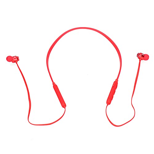 Lazmin112 Auriculares con Bluetooth 5.1 para El Cuello, Auriculares Inalámbricos con Banda para El Cuello Y Micrófono con Cancelación De Ruido, Tipo Auricular De Audio En El Oído, Música(Rojo)