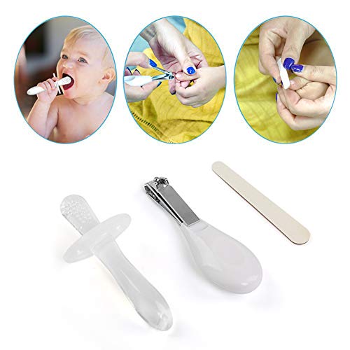 LEADSTAR Bebe Recien Nacido, Set para el Cuidado del Bebé, 8 PCS Neceser Bebe Cuidado de Aseo Bebé Kit de Cuidado de Salud Seguro Infantil Enfermera Diaria Herramienta Cepillo de Pelo Tijeras de Uñas