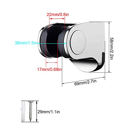 LEARNXIN Soporte para Cabezal de Ducha Plateado, Soporte de Ducha para Montaje en Pared, Utilizado para Fijar el Cabezal de Ducha en el Baño, Altura Ajustable, Superficie Cromada