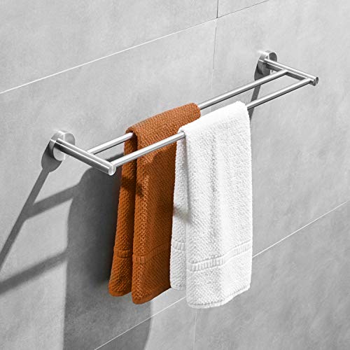 Leekayer Toalleros de Barra para baño 40 cm Toalleros de Barra para Baño Doble Sus 304 Inoxidable Acero, Cepillado