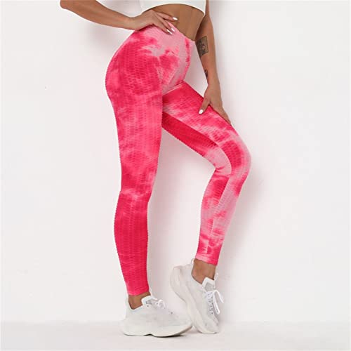 Leggings Mujer Fitness, Scrunch acanalada Butt elevación polainas flacas textura pantalones de entrenamiento de yoga de la mujer Operando gimnasio de fitness Medias deportivas Empuje hacia arriba para