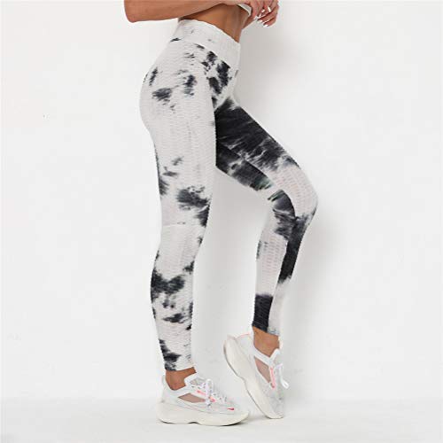 Leggins Mallas Pantalones Deportiva Niña, Scrunch acanalada Butt elevación polainas flacas textura pantalones de entrenamiento de yoga de la mujer Operando gimnasio de fitness Medias deportivas Empuje