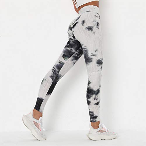 Leggins Mallas Pantalones Deportiva Niña, Scrunch acanalada Butt elevación polainas flacas textura pantalones de entrenamiento de yoga de la mujer Operando gimnasio de fitness Medias deportivas Empuje