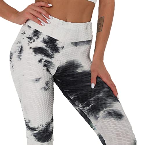 Leggins Mallas Pantalones Deportiva Niña, Scrunch acanalada Butt elevación polainas flacas textura pantalones de entrenamiento de yoga de la mujer Operando gimnasio de fitness Medias deportivas Empuje