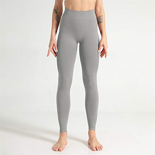 Leggins Mujer Fitness Mallas Deportivo Pilates, Señora de cintura alta sin fisuras polainas de Control de Abdomen atractivo de la elevación del extremo Scrunch flacos de Yoga Operando gimnasio de fitn