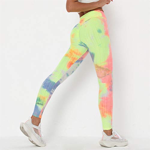 Leggins Mujer Push Up Pantalones Fitness Mallas, Scrunch acanalada Butt elevación polainas flacas textura pantalones de entrenamiento de yoga de la mujer Operando gimnasio de fitness Medias deportivas