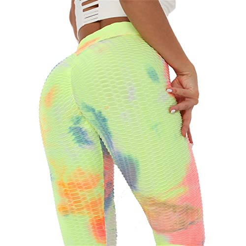 Leggins Mujer Push Up Pantalones Fitness Mallas, Scrunch acanalada Butt elevación polainas flacas textura pantalones de entrenamiento de yoga de la mujer Operando gimnasio de fitness Medias deportivas