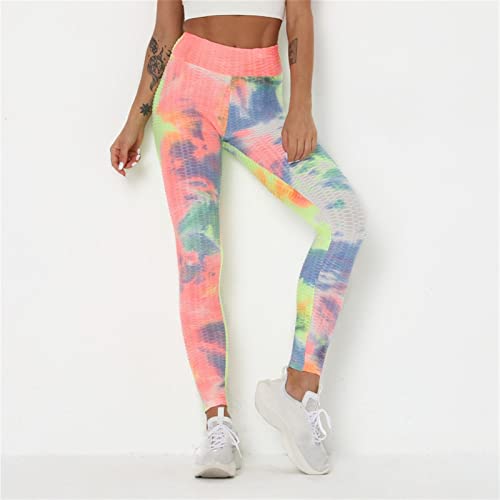 Leggins Mujer Push Up Pantalones Fitness Mallas, Scrunch acanalada Butt elevación polainas flacas textura pantalones de entrenamiento de yoga de la mujer Operando gimnasio de fitness Medias deportivas