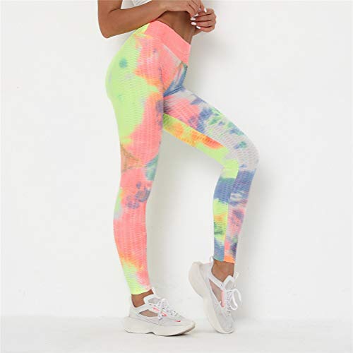 Leggins Mujer Push Up Pantalones Fitness Mallas, Scrunch acanalada Butt elevación polainas flacas textura pantalones de entrenamiento de yoga de la mujer Operando gimnasio de fitness Medias deportivas