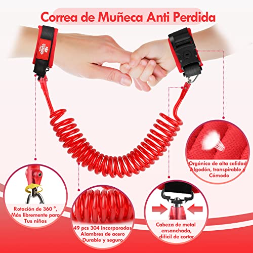 Lehoo Castle Arnés Niños para Caminar, Correa para Niños Seguridad, 4-en-1 Ajustable Arnés de Bebe, Correa para Niños Antiperdida Arnes Niños, Arnés de Seguridad para Caminar Niños, Mickey