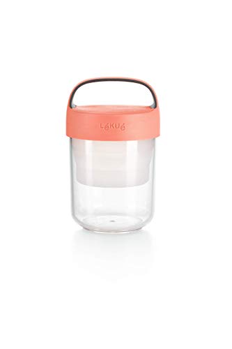 Lékué - Recipiente hermético para transportar alimentos, Coral, 400 ml