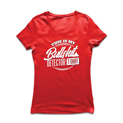 lepni.me Camiseta Mujer Mi Detector de mentiras Camiseta de Humor para Adultos (XX-Large Rojo Multicolor)