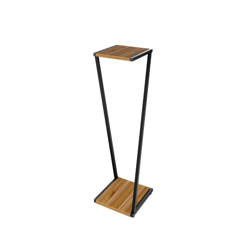 LEVIRA – Jardinera, Soporte para Plantas, Celtis - 24 x 80 - Negro y Nogal Tróia