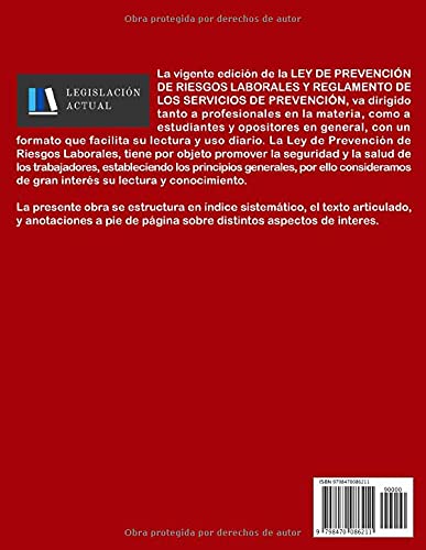 LEY DE PREVENCIÓN DE RIESGOS LABORALES Y REGLAMENTO DE LOS SERVICIOS DE PREVENCIÓN. Actualizado. Legislación Actual.: Para profesionales, estudiantes y opositores.