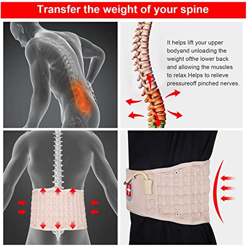 LFLF Cinturón de descompresión para la Columna Lumbar para el Alivio del Dolor de Espalda, Cinturón de descompresión para la Espalda, Dispositivo de tracción para Mujeres y Hombres