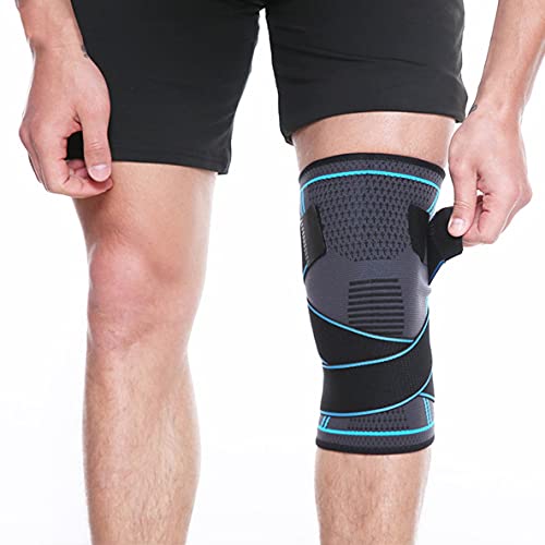 Libartly Antideslizante Hombres Mujeres Deportes Rodilleras Mangas De Compresión Dolor En Las Articulaciones Alivio De La Artritis Correr Fitness Elástico Wrap Brace - Azul L