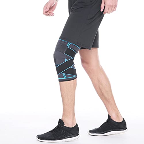 Libartly Antideslizante Hombres Mujeres Deportes Rodilleras Mangas De Compresión Dolor En Las Articulaciones Alivio De La Artritis Correr Fitness Elástico Wrap Brace - Azul L