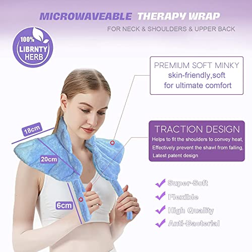 LIBRNTY Cervicales termico,Almohadilla de calentamiento para cuello y hombros,almohada para el cuello calentable apta para microondas para aliviar el dolor,Alivio de Dolores Muscular