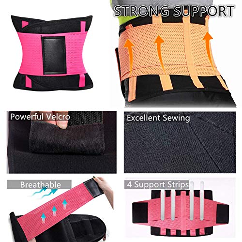 LiGG LiGG Faja Reductora Adelgazante de Neopreno Faja Abdomen Adelgazar Respirable Faja Adelgazante Quema Grasa Faja Lumbar Abdominal para Sudar y Adelgazar Mujer y Hombre,Lightpink,M