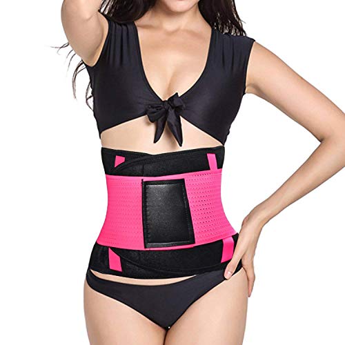 LiGG LiGG Faja Reductora Adelgazante de Neopreno Faja Abdomen Adelgazar Respirable Faja Adelgazante Quema Grasa Faja Lumbar Abdominal para Sudar y Adelgazar Mujer y Hombre,Lightpink,M