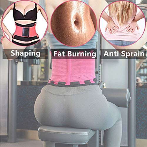 LiGG LiGG Faja Reductora Adelgazante de Neopreno Faja Abdomen Adelgazar Respirable Faja Adelgazante Quema Grasa Faja Lumbar Abdominal para Sudar y Adelgazar Mujer y Hombre,Lightpink,M