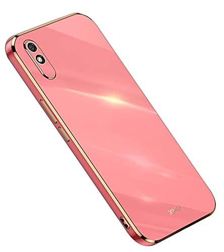 LINER Funda de Silicona Xiaomi Redmi 9AT / Xiaomi Redmi 9A, Galvanoplastia de Ultra Slim Funda para Xiaomi Redmi 9AT / Redmi 9A con Protección de Cámara y Tecnología de Borde Curvo, Rojo