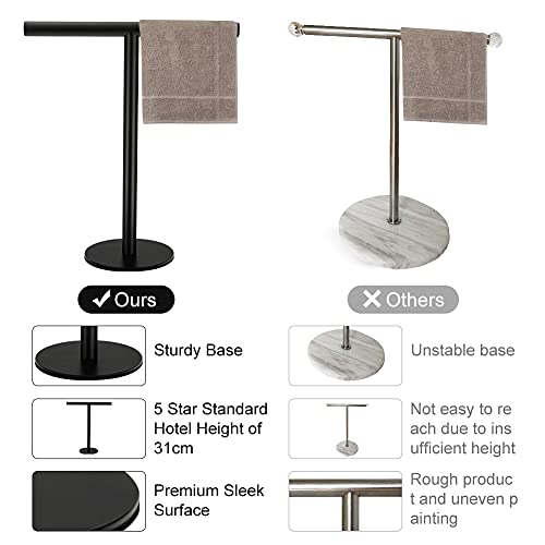 LINGSFIRE Toalleros de pie Soporte para Toallas de Mano en Forma de T, árbol de Toallas de Mano de Acero Inoxidable, Soporte de Toalla de encimera con Base Antideslizante, Soporte de Barra de Torre