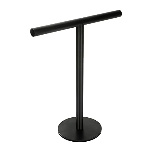 LINGSFIRE Toalleros de pie Soporte para Toallas de Mano en Forma de T, árbol de Toallas de Mano de Acero Inoxidable, Soporte de Toalla de encimera con Base Antideslizante, Soporte de Barra de Torre