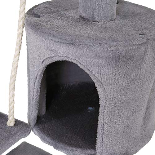 lionto by dibea Árbol rascador para Gatos Altura 112 cm Gris Claro